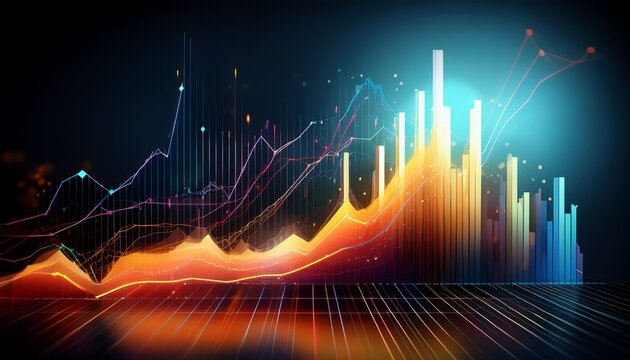 rising financial trend with clear graph lines and data visualization