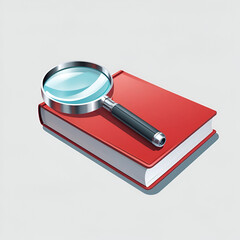 magnifying glass on book research and discovery concept image 