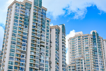 中国社会・上海の高層マンション群