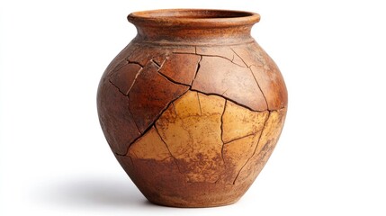 Ancient Cracked Clay Pot: A Relic of Time