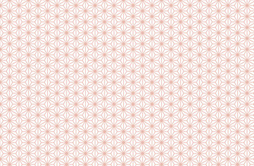 くすみオレンジの麻の葉文様（和柄・ベクター素材）