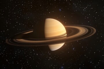 Beautiful depiction of Saturn with striking rings in deep space background, saturn planet in space with ring Photo background live wallpaper