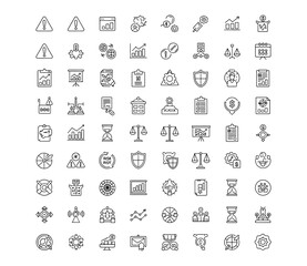 Risk Management, Analytics, and Business Strategy Icons