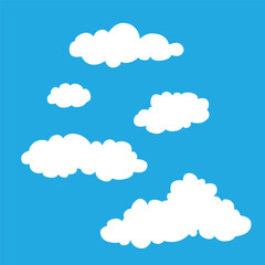 set of cloud vector illustration. white cloud collection.