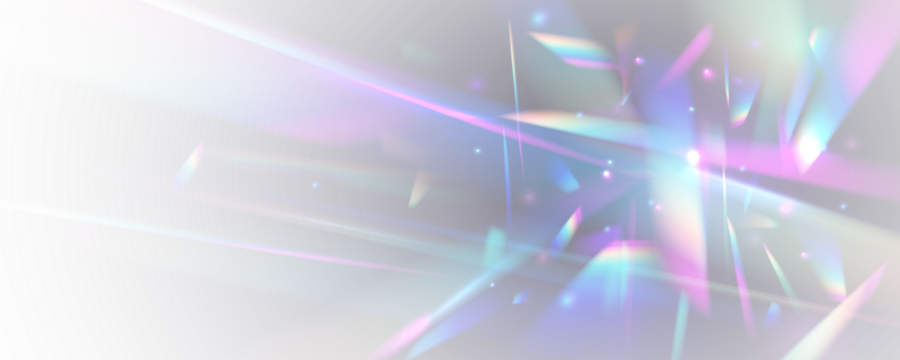 Rainbow light prism effect, transparent background. Cool abstract blue holographic background of diagonal stripes in places with blur. PNG Hologram reflection, crystal flare leak shadow overlay.