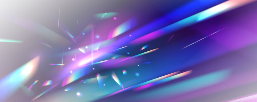 Transparent light refraction pattern for adding effects to backgrounds and objects. Holographic falling confetti glitters isolated on transparent background. Vector illustration PNG.	