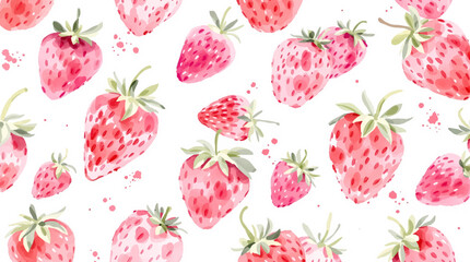 watercolor pattern with a strawberry