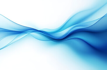 Fototapeta premium Dynamic blue lines flow in a futuristic, abstract wave design, creating a smooth and vibrant digital art background