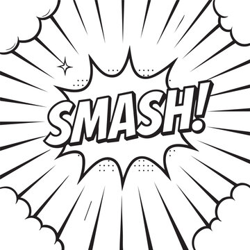 Dynamic Comic Book Smash! Action-Packed Word Art Graphic Design