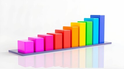 business graph on white background