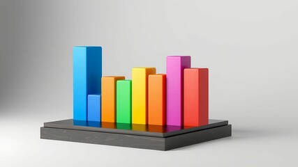 business graph on a white