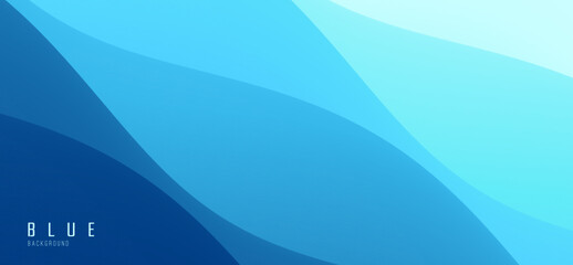 Blue abstract ocean seascape. Sea surface. Realistic landscape with waves. Nature background. Cover design template. 3d vector illustration for banner, flyer, poster or brochure.