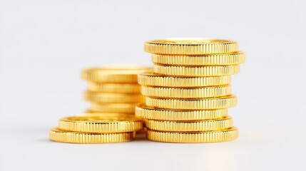 Gold Coins Stacked: Wealth and Savings Concept - business money