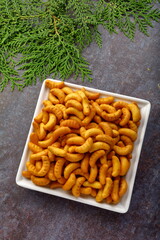 Fresh baked healthy cashew biscuits.