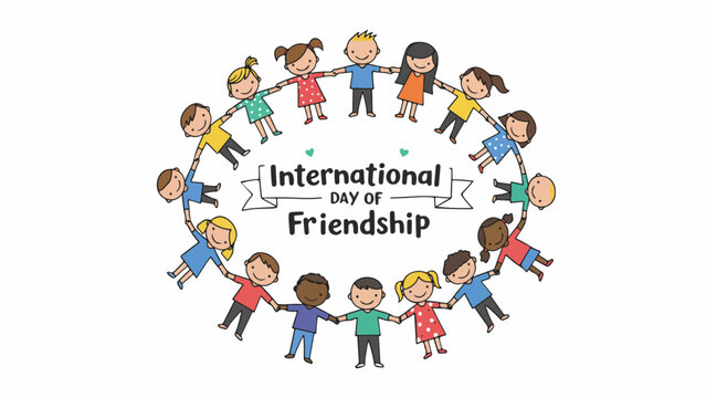 international friendship day , friendship, happy, day, group, people, friends, young, banner, background, greeting, friend, design, illustration, together, vector, poster, international, relationship,