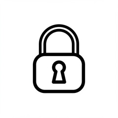 Simple black outline padlock icon representing security and protection on a white background