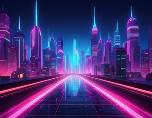 neon cityscape wallpaper