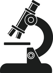 Microscope Silhouette Vector – Scientific Instrument Illustration