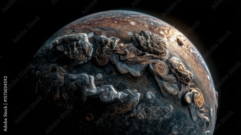 Wall mural jupiter's celestial majesty: a captivating snapshot of jupiter, revealing the intricate details of i