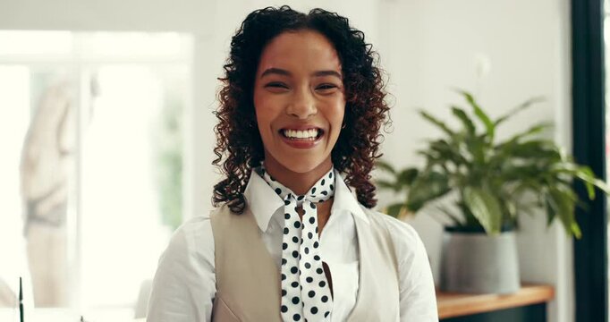 Hotel, face or woman with tablet at reception for online booking, welcome or luxury accommodation. Concierge service, african person and smile in lobby for check in assistance, reservation and help