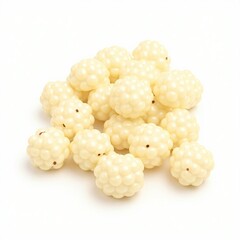 Ripe White Mulberry Cluster with Soft Bumpy Texture and Creamy Hue