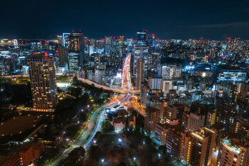 Naklejka premium 東京都 東京タワーから見る夜景、もう一つの東京タワー