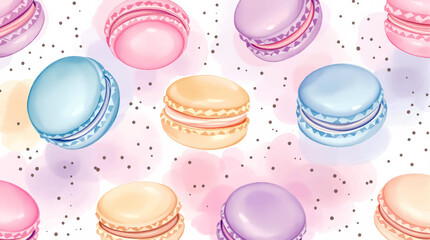 Watercolor background pattern macaron watercolor cut on white background
