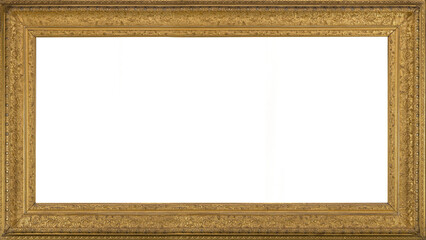 Picture Frame 16:9 4K TV Size Gold Simple Ornate Wood Rustic Antique Museum