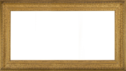 Picture Frame 16:9 4K TV Size Gold Simple Ornate Wood Rustic Antique Museum