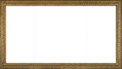 Picture Frame 16:9 4K TV Size Gold Ornate Wood Rustic Antique Museum