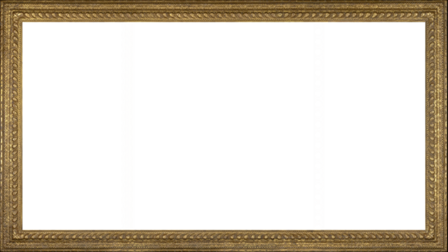 Picture Frame 16:9 4K TV Size Gold Ornate Wood Rustic Antique Museum