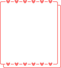 Obraz premium Cute Frame with Hearts Border Graphic