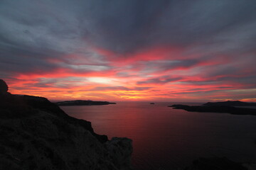 sunset over the Aegean sea - Santorini