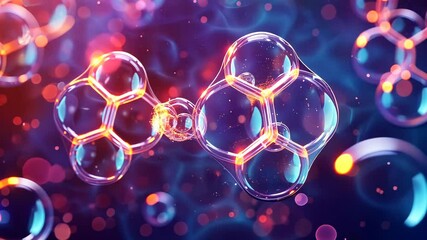 abstract blue background with bubbles - Powered by Adobe