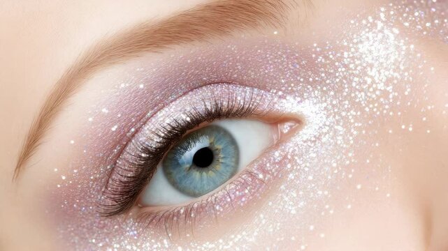 Exploring the art of radiant makeup with shimmering glitter highlights for an eye-catching effect