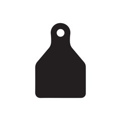 Cattle ear tag silhouette vector flat illustration design on White Back ground