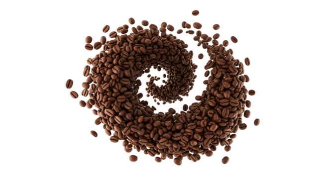 Coffee beans swirl pattern