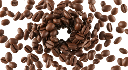 Coffee beans swirling design
