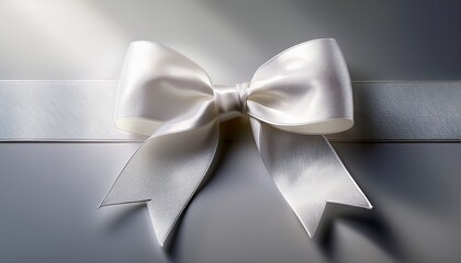 elegant white satin ribbon bow gift decoration