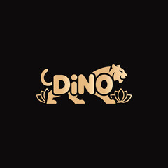 Dino tiger logo design illustration.