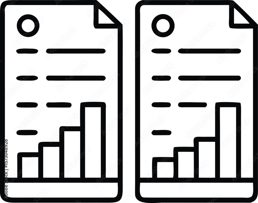 Poster clean outline vector icon representing business metrics and analytics concepts