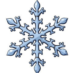 Snowflake design in blue color with intricate patterns  