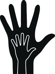 Obraz premium Black hands reaching out together white
