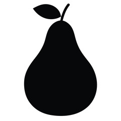 Black pear silhouette against white conveys simplicity and minimal fruit form beautifully