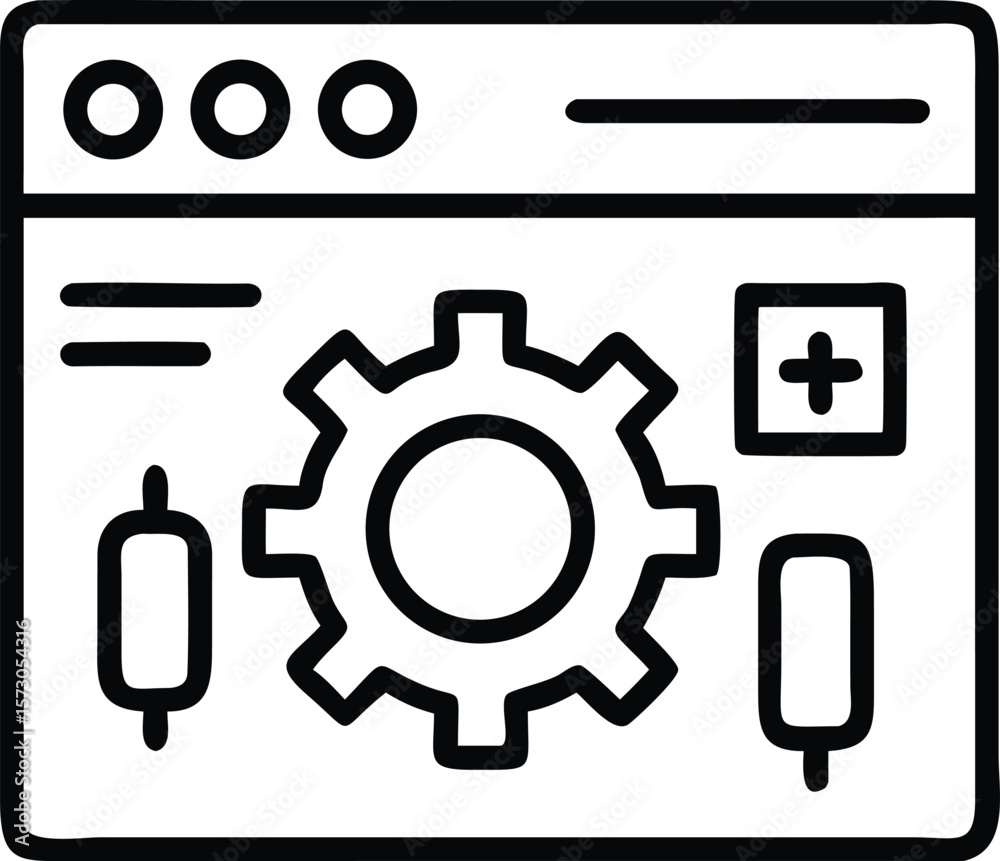 Poster clean line art icon representing settings and dashboard functionality