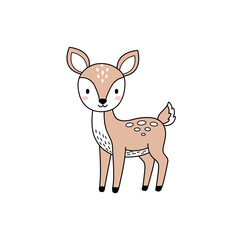 Cute Cartoon Deer Illustration for Children’s Products or Art