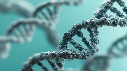 DNA Helix Structure on Macro Background, Molecular Genetics Research, Advanced Biotechnology Study with Double Helix Pattern, Complex Genetic Analysis in Microscopic Environment, Genomic Exploration