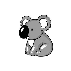 Cute and Adorable Koala Character in Simple Cartoon Style