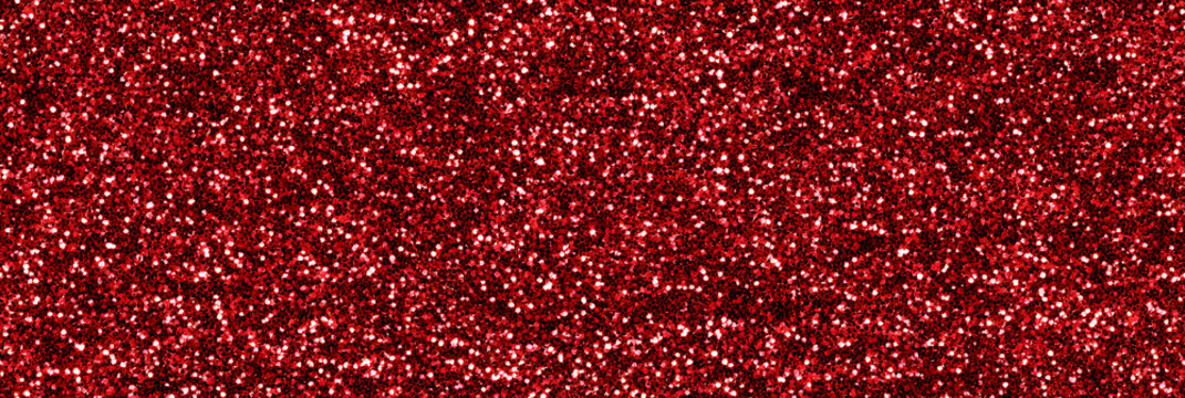 A seamless continuous red glittery pattern with shiny texture and sparkling surface ideal for design, featuring a red sequin fabric backdrop, red sparkles, and a shimmering red wall or wallpaper