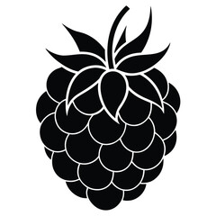 A solid black raspberry with defined leaves evokes simplicity and organic freshness, isolated now